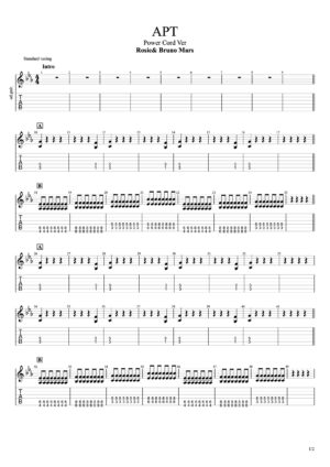 【TAB】APT - ROSÉ & Bruno Mars｜Powerchord Version