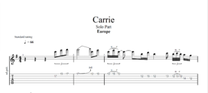 【TAB】Carrie Europe｜吉他 Solo 六線譜技巧解析版