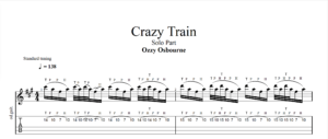 【TAB】Crazy Train Ozzy Osbourne｜吉他 Solo 六線譜技巧解析版