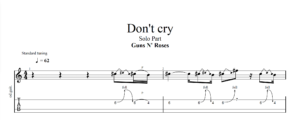 【TAB】Dont Cry GNR｜吉他 Solo 六線譜技巧解析版