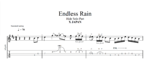 【TAB】Endlessrain X japan HIDE｜吉他 Solo 六線譜技巧解析版