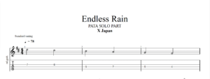 【TAB】Endlessrain X japan PATA｜吉他 Solo 六線譜技巧解析版