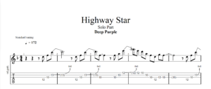 【TAB】Highway Star Deep Purple｜吉他 Solo 六線譜技巧解析版