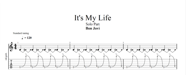 【TAB】Its my life Bon Jovi｜吉他 Solo 六線譜技巧解析版