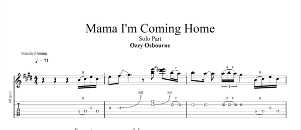 【TAB】Mama Im coming home Ozzy Osbourne｜吉他 Solo 六線譜技巧解析版