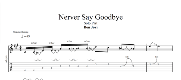 Never Say Goodbye Bon Jovi Solo Part