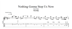 【TAB】Nothing gonna stop us now Starship｜吉他 Solo 六線譜技巧解析版