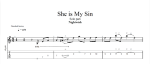 【TAB】She is my sin Nightwish｜吉他 Solo 六線譜技巧解析版