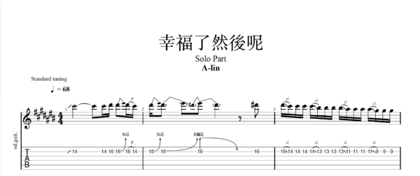 【TAB】幸福了然後呢 Alin｜吉他 Solo 六線譜技巧解析版