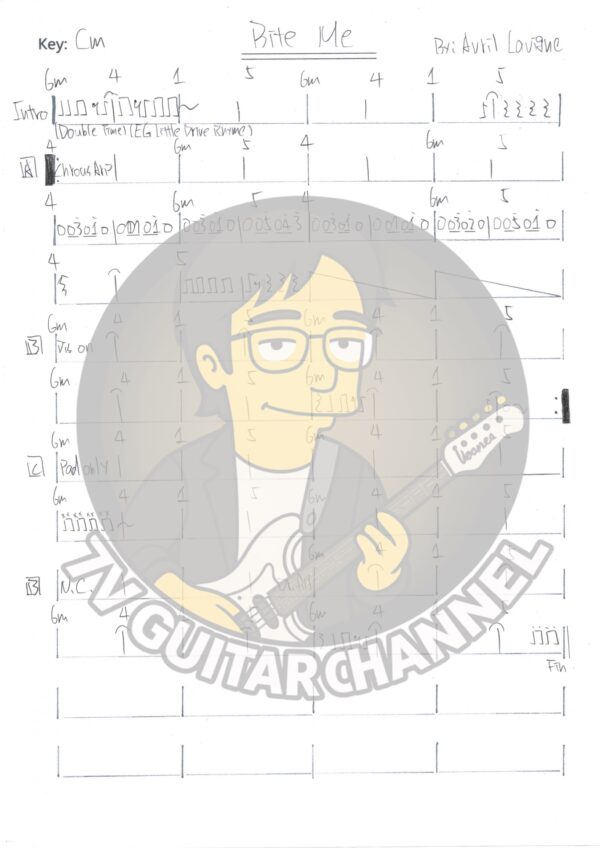 Bite Me - Avril Lavigne 吉他譜 PDF 下載