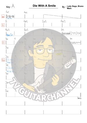 Die With A Smile - Lady Gaga, Bruno Mars 吉他譜 PDF 下載