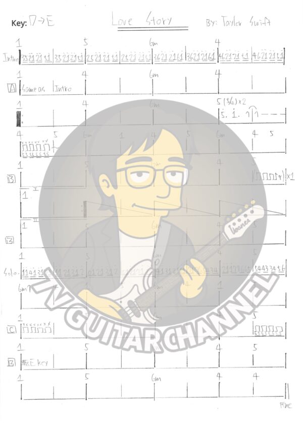 Love Story - Taylor Swift 吉他譜 PDF 下載