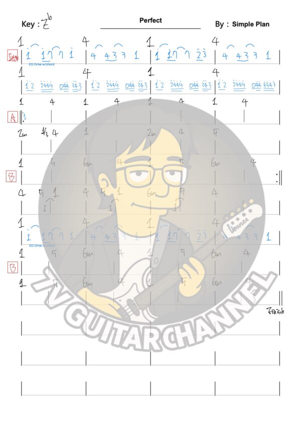 Perfect - Simple Plan 吉他譜 PDF 下載