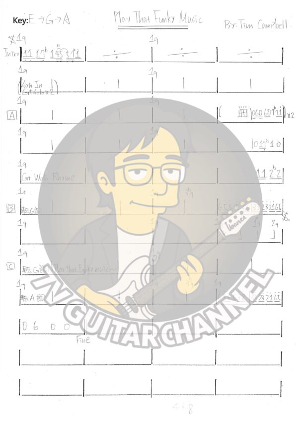 Play That Funky Music - Tim Campbell 吉他譜 PDF