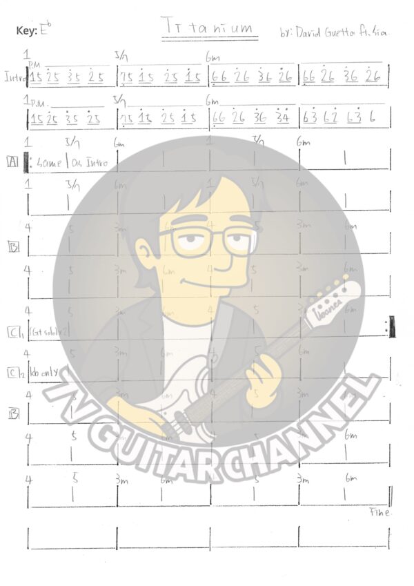 Titanium - David Guetta Ft. Sia 吉他譜 PDF 下載