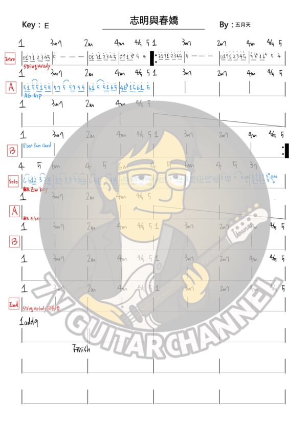 志明與春嬌 - 五月天 吉他譜 PDF 下載