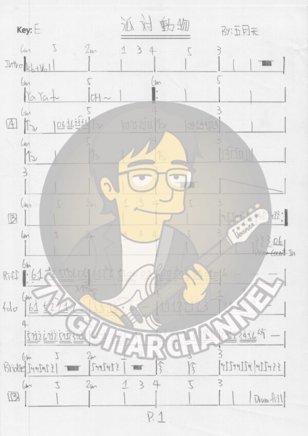 派對動物 - 五月天 吉他譜 PDF 下載